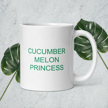 Load image into Gallery viewer, The Tamarind Man's Jam Cucumber Melon Princess White glossy mug