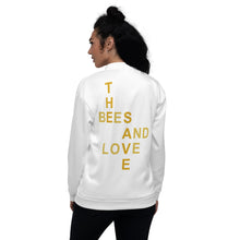 Load image into Gallery viewer, The Tamarind Man's Jam Save The Bees And Love Unisex Bomber Jacket