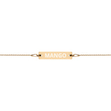 Load image into Gallery viewer, The Tamarind Man's Jam Mango Engraved Silver Bar Chain Bracelet