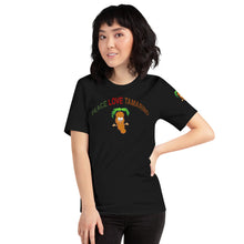 Load image into Gallery viewer, The Tamarind Man's Jam Arched Peace Love Tamarind Short-Sleeve Unisex T-Shirt