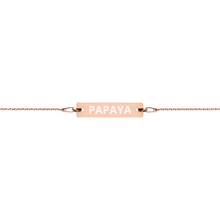 Load image into Gallery viewer, The Tamarind Man's Jam Papaya Engraved Silver Bar Chain Bracelet