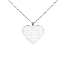 Load image into Gallery viewer, The Tamarind Man's Jam Myanmar Engraved Silver Heart Necklace