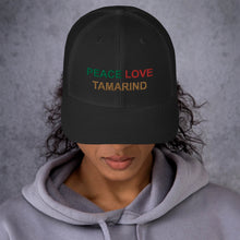 Load image into Gallery viewer, The Tamarind Man's Jam Peace Love Tamarind Trucker Cap