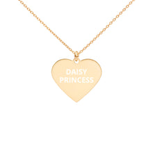 Load image into Gallery viewer, The Tamarind Man's Jam Daisy Princess Engraved Silver Heart Necklace