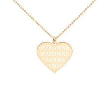 Load image into Gallery viewer, The Tamarind Man's Jam Myanmar Engraved Silver Heart Necklace