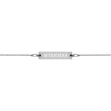 Load image into Gallery viewer, The Tamarind Man's Jam Myanmar Engraved Silver Bar Chain Bracelet