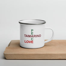 Load image into Gallery viewer, The Tamarind Man's Jam Peace Love Tamarind Puzzle Enamel Mug