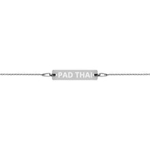 Load image into Gallery viewer, The Tamarind Man's Jam Pad Thai Engraved Silver Bar Chain Bracelet