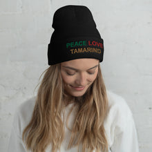 Load image into Gallery viewer, The Tamarind Man's JamPeace Love Tamarind Cuffed Beanie