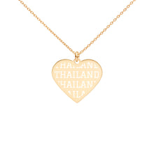 Load image into Gallery viewer, The Tamarind Man's Jam Thailand Engraved Silver Heart Necklace