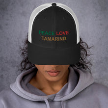 Load image into Gallery viewer, The Tamarind Man's Jam Peace Love Tamarind Trucker Cap