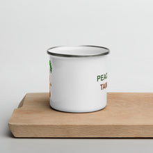 Load image into Gallery viewer, The Tamarind Man's Jam Peace Love Tamarind Enamel Mug