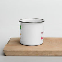 Load image into Gallery viewer, The Tamarind Man's Jam Peace Love Tamarind Puzzle Enamel Mug