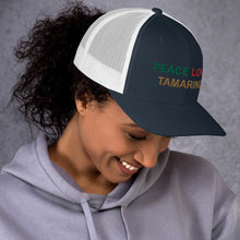 Load image into Gallery viewer, The Tamarind Man's Jam Peace Love Tamarind Trucker Cap
