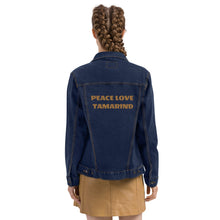 Load image into Gallery viewer, The Tamarind Man's Jam Peace Love Tamarind Unisex denim jacket