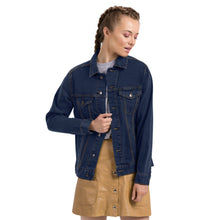 Load image into Gallery viewer, The Tamarind Man's Jam Peace Love Tamarind Unisex denim jacket