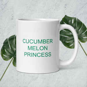 The Tamarind Man's Jam Cucumber Melon Princess White glossy mug