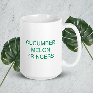 The Tamarind Man's Jam Cucumber Melon Princess White glossy mug