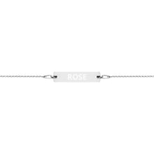 Load image into Gallery viewer, The Tamarind Man&#39;s Jam Rose Engraved Silver Bar Chain Bracelet
