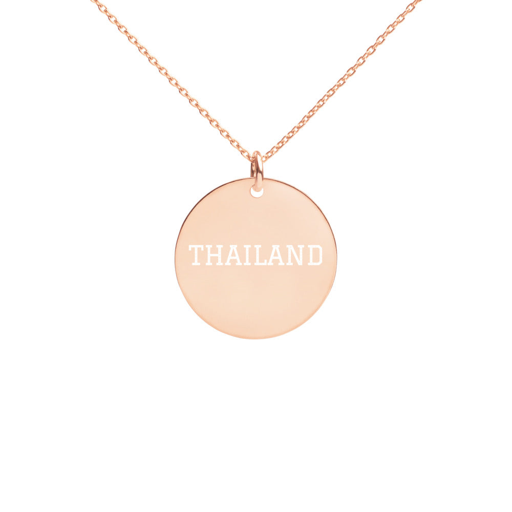 The Tamarind Man's Jam Round Thailand Engraved Silver Disc Necklace