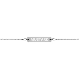 The Tamarind Man's Jam Mustard Engraved Silver Bar Chain Bracelet