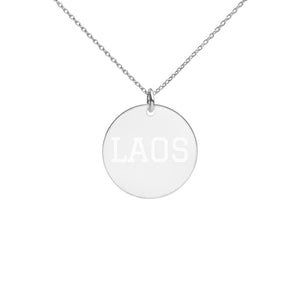 The Tamarind Man's Jam Round Laos Engraved Silver Disc Necklace