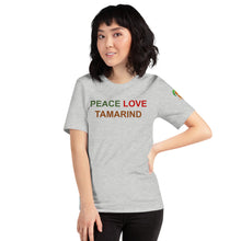 Load image into Gallery viewer, The Tamarind Man&#39;s Jam Peace Love Tamarind Short-Sleeve Unisex T-Shirt
