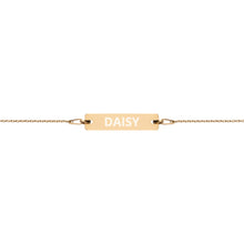 Load image into Gallery viewer, The Tamarind Man&#39;s Jam Daisy Engraved Silver Bar Chain Bracelet
