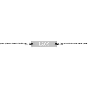 The Tamarind Man's Jam Laos Engraved Silver Bar Chain Bracelet