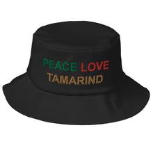 Load image into Gallery viewer, The Tamarind Man&#39;s Jam Peace Love Tamarind Old School Bucket Hat
