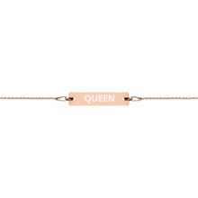 Load image into Gallery viewer, The Tamarind Man&#39;s Jam Queen Engraved Silver Bar Chain Bracelet
