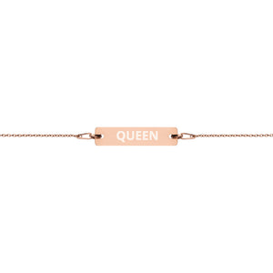 The Tamarind Man's Jam Queen Engraved Silver Bar Chain Bracelet