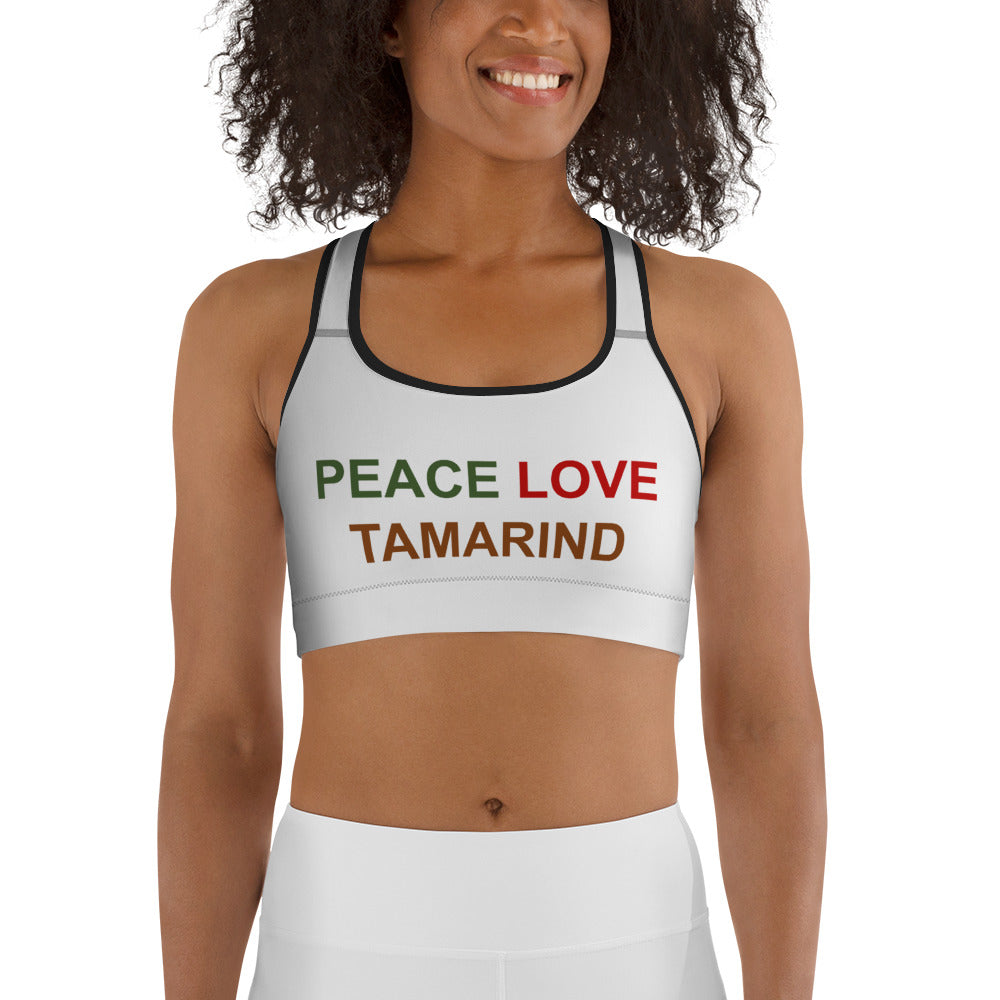 The Tamarind Man's Peace Love Tamarind Jam Sports bra