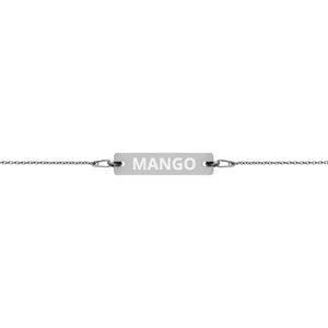 The Tamarind Man's Jam Mango Engraved Silver Bar Chain Bracelet