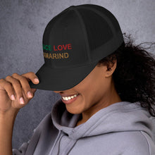 Load image into Gallery viewer, The Tamarind Man&#39;s Jam Peace Love Tamarind Trucker Cap
