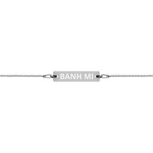 The Tamarind Man's Jam Banh Mi Engraved Silver Bar Chain Bracelet