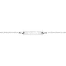 Load image into Gallery viewer, The Tamarind Man&#39;s Jam Queen Engraved Silver Bar Chain Bracelet
