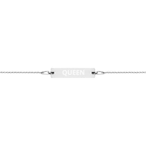 The Tamarind Man's Jam Queen Engraved Silver Bar Chain Bracelet