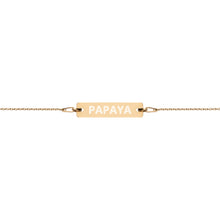 Load image into Gallery viewer, The Tamarind Man&#39;s Jam Papaya Engraved Silver Bar Chain Bracelet
