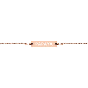 The Tamarind Man's Jam Papaya Engraved Silver Bar Chain Bracelet