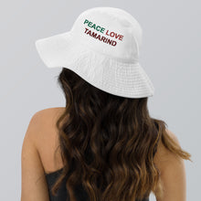 Load image into Gallery viewer, The Tamarind Man&#39;s Jam Peace Love Tamarind Wide brim bucket hat
