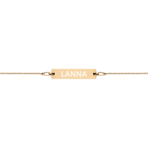 The Tamarind Man's Jam Lanna Engraved Silver Bar Chain Bracelet