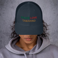 Load image into Gallery viewer, The Tamarind Man&#39;s Jam Peace Love Tamarind Trucker Cap
