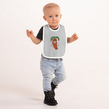 Load image into Gallery viewer, The Tamarind Man&#39;s Jam Tam Tam Embroidered Baby Bib
