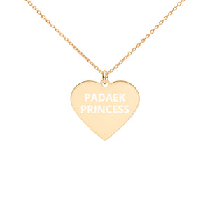 The Tamarind Man's Jam Padaek Princess Engraved Silver Heart Necklace