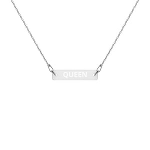 The Tamarind Man's Jam Queen Engraved Silver Bar Chain Necklace