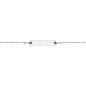 The Tamarind Man's Jam Banh Mi Engraved Silver Bar Chain Bracelet