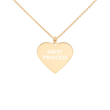 Load image into Gallery viewer, The Tamarind Man&#39;s Jam Daisy Princess Engraved Silver Heart Necklace
