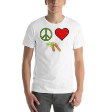 Load image into Gallery viewer, The Tamarind Man&#39;s Jam Peace Love Tamarind Short-Sleeve Unisex T-Shirt
