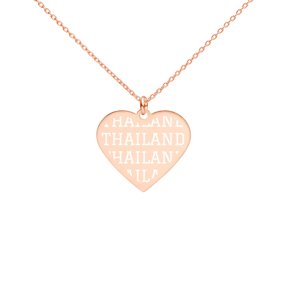 The Tamarind Man's Jam Thailand Engraved Silver Heart Necklace